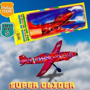 Vintage Super Gliders Toy Airplane With Spinning Propeller Action! NEW!